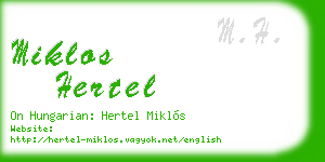 miklos hertel business card